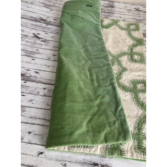 POTTERY BARN Set Pillow Shams Stripes Velvet Red Green COTTON LINEN Pillowcases - Picture 5 of 9